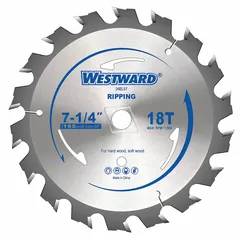 Circular saw blade for cutting wood materials. Features 18 teeth for fast, rough cuts in framing and sheathing. Blade diameter 7-1/4 in, cut width 0.07 in, arbor size 5/8 in.