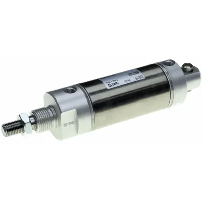 SMC Round Body Cylinder: 1 1/2 in Bore, 3 in Stroke, Non-Repairable, Stainless Steel - Rear Pivot Mount Cylinders