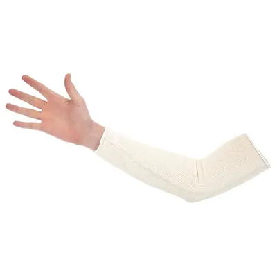 CONDOR Knit Sleeve: 200°F Temp - Max, Cotton, White, 17 in Sleeve Lg, Universal - Knit Heat-Resistant Sleeves