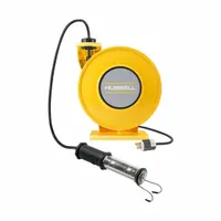 HUBBELL WIRING DEVICE-KELLEMS Extension Cord Reel: Ratchet Lock, 35 ft Cord Lg, 16 AWG, SJO, 5-15P (MPN HBLI35163LEDY)