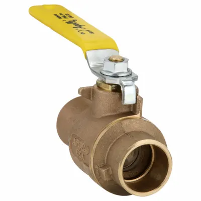 APOLLO Manual Two-Way Ball Valve: 1 1/4 in, Bronze, Straight, Sweat x Sweat, Std Port - Bronze Ball Valves