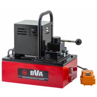 BVA HYDRAULICS Hydraulic Pump: 10,000 psi Max. Op Pressure, 116 cu in/min Max. Flow Rate - Corded High-Power Stationary Electric Hydraulic Pump Units
