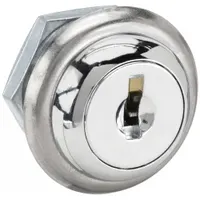 Cam Lock: Std Keyed Cam Lock, Keyed Alike, Zinc Die-Cast, Chrome-Plated, 1 1/4 in Straight Cam Lg (MPN 65002)