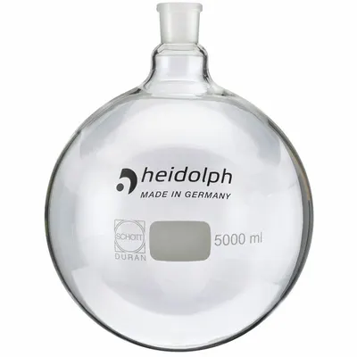 HEIDOLPH Glass Boiling Flask, 500 mL, Round, Colorless, 24/40 Stopper Size - Glass Boiling Flasks