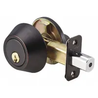 MASTER LOCK Deadbolt Lock: Cylindrical, 1 3/8 in Door Thick - Max, Bronze (MPN DS0612PKAS)