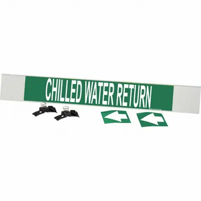 BRADY Chilled Water Return Fiberglass Carrier Mounted Pipe - Chilled Water Return Fiberglass Carrier Mounted with Strapping Pipe Markers