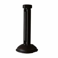 Resin fence post with integrated base for supporting patio fencing or privacy screens. Overall height 36 inches, overall length 17-1/2 inches. Brown color. No panels included