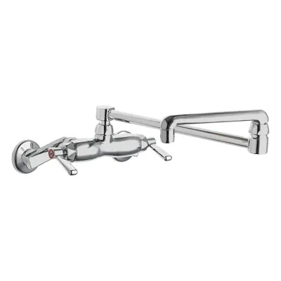 CHICAGO FAUCETS 445-DJ18ABCP Widespread Wall-Mount Kitchen Faucet - Widespread Kitchen Faucets