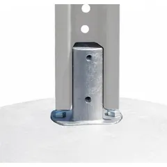 This sign holder is made of aluminum with a silver finish. It is used for mounting signage in industrial environments, designed to replace worn or missing nubs on sign posts.