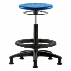 Polyurethane Lab Stool, 22-32 in Height, 13x13 in Seat, Fiberglass Base, 5 Glides