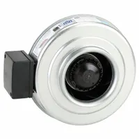 In-Line Duct Fan: 290 cfm Max., 6 in Duct, 70 W, 120V AC, 1 Ph, IP44, Galvanized Steel (MPN 45017)