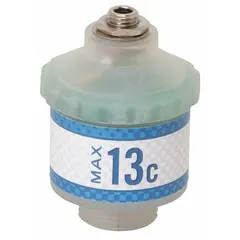 Medical oxygen sensor with response time under 13 seconds and operating life of 1,000,000% oxygen hours. Compatible with manufacturer model number 4433. Used in ventilators and anesthesia machines for precise oxygen measurement.