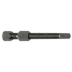 Metric hex impact bit with 3 mm hex head, standard length, and impact-rated construction. Suitable for driving hex fasteners with impact drivers in assembly, maintenance, and repair tasks. Sold in a 5-pack.
