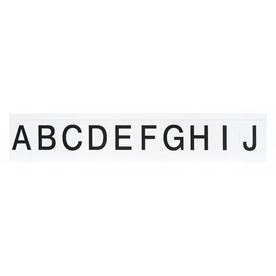 BRADY Letter Label Set: 1 in Character Ht, Indoor/Outdoor, Non-Reflective, Gothic - Permanent Letters & Numbers