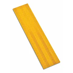 Fluorescent yellow reflective tape with acrylic adhesive, supplied in a 10-pack of 2-inch-wide rolls. Designed for rail applications to enhance visibility of vehicles in low-light conditions. Suitable for marking rail cars, buses, construction vehicles, and emergency vehicles.