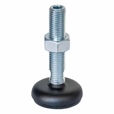 JW WINCO Male-End Leveling Mount: Swiveling Stud, 5/8"-11 Thread Size, 3.15 in - Non-Skid Male Leveling Mounts
