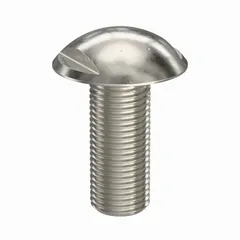 Hygienic truss-head panel screw with M10x1.50 thread, 25 mm length, and spanner drive. Made from 316 stainless steel with plain finish, 15 mm width across flats. Suitable for food processing, pharmaceutical, and sanitary equipment requiring corrosion resistance and easy cleaning.