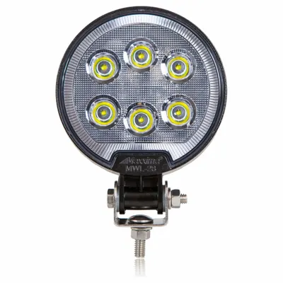 MAXXIMA Vehicle Work Light: Round, Flood, LED, Bolt/Bracket, Blunt Cut Wires, Universal - Vehicle Floodlights