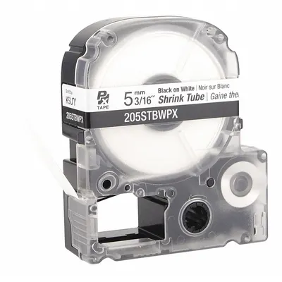 EPSON Sleeve Label: 3/16 in x 3/16 in, Polyolefin, White (Matte) - Epson Continuous Sleeve Label Roll Cartridges