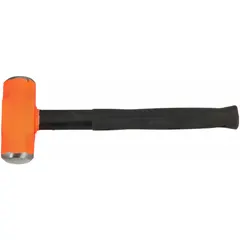 This sledge hammer features an 8 lb head with a 2 in diameter face and a 16 in overall length. The steel handle is equipped with a ribbed grip for secure handling. Suitable for heavy-duty striking tasks such as driving stakes, breaking concrete, and seating large components.