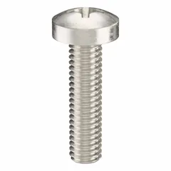 M4x0.70 thread, 16 mm length, 316 stainless steel with plain finish, pan head, and #2 Phillips drive. Supplied in a 50-pack. Suitable for fastening components in corrosive environments such as marine, chemical processing, and food equipment, as well as general machinery and enclosure assembly.