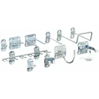 APPROVED VENDOR Pegboard Hook Assortment Kit: 46 Hooks, Hanging, Surface, Silver