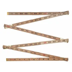 Rigid folding rule with SAE fractional graduations of 1/16 in. Features outside read, vertical reading orientation, etched markings, and an abrasive-resistant epoxy finish. Suitable for linear measurement in construction and layout tasks.