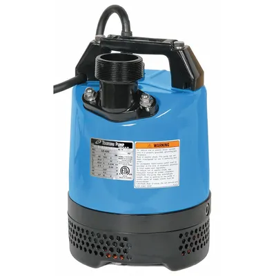 TSURUMI Plug-In Utility Pump: 2/3 hp, 1/4 in Max. Dia. Solids, Continuous Duty - Heavy-Duty Submersible Electric-Operated Dewatering Pumps