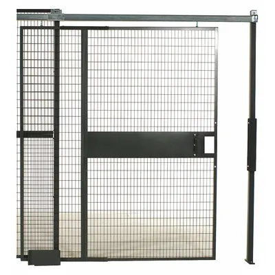 WIRECRAFTERS Sliding Door: 8 1/2 ft H x 4 3/8 ft W x 2 in D, Gray - WireCrafters Woven-Wire Partition Components