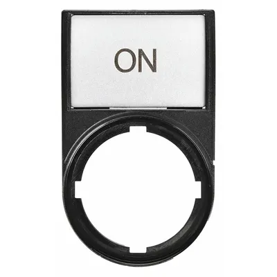 EATON Legend Plate: 22 mm Panel Mounting Size, Half-Round, 1 5/16 in Overall Wd - Push-Button Rings & Plates