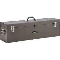 PROTO Tool Box: 32 in W 8 1/2 in D 9 1/2 in H, Steel, Brown, Hinged Lid, Padlock, 2 Compartments (MPN J9979-NA)