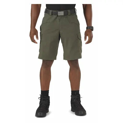 5.11 Tactical Shorts: Olive Green, 36 in Waist, 11 in Inseam - Men's Tactical Cargo Shorts