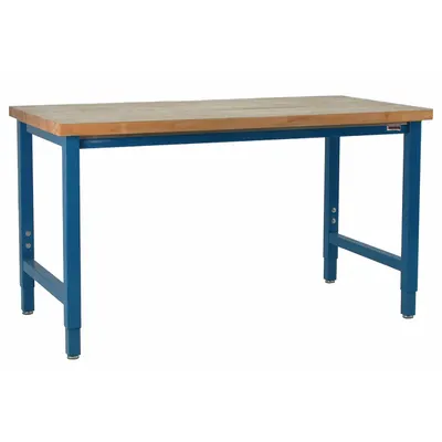 BENCHPRO Workbench: Adj Ht, Butcher Block, 72 in x 36 in, 6,600 lb Overall Load Capacity - Heavy-Duty Open-Base Workstations