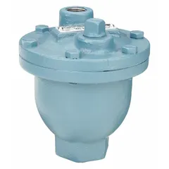 This VAL-MATIC air release valve is constructed of cast iron with a 1/2-inch female NPT inlet connection. It automatically vents trapped air from liquid piping systems to prevent air pockets, flow restrictions, and pressure surges. Suitable for use in water distribution and other clean water applications.