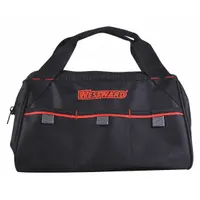 WESTWARD Tool Bag: 13 in W x 9 in D x 8 in H, Black, Polyester, 4 Pockets, 1 Inside Pockets