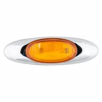 LED clearance marker lamp with amber oval lens, screw mount, and male bullet connector. SAE Lens Code P2. Used on trucks, trailers, and heavy equipment for side and rear identification lighting