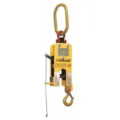 Manual release hook designed for use with wire rope slings. Accommodates sling rope diameter of 1 1/2 inches. Used in lifting and rigging applications for controlled load release.