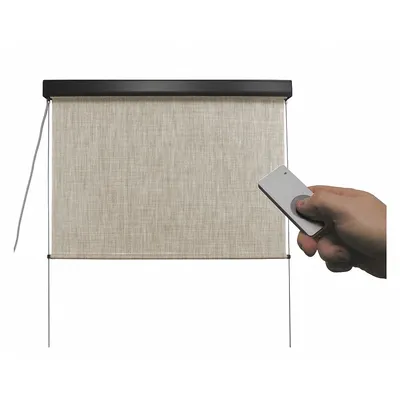 KEYSTONE FABRICS Exterior Sun Shade: Caribbean, 48 in Valence Wd, Motor with Remote Control - Elite Plus Series