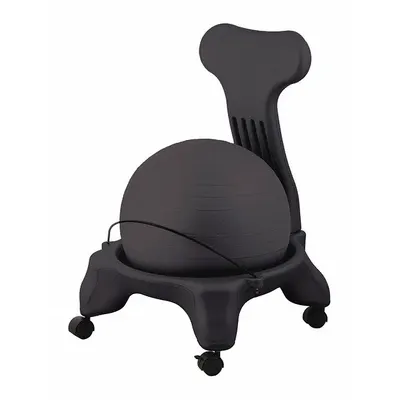CHAMPION SPORTS Ball Chair, Lockable, Black, 22 in Seat Width - Active Chairs