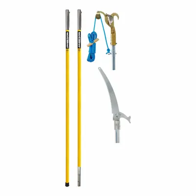 JAMESON Tree Pruner: 13 in Blade Lg, Steel, Fiberglass, 1 1/5 in, 13 ft Overall Lg - Pole Saws