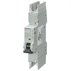 This 1-pole miniature circuit breaker features a D-curve trip characteristic for high inrush loads. Rated 0.5 A, it is UL489 listed for branch circuit protection in industrial control panels, HVAC equipment, and lighting systems. Suitable for both AC (277V) and DC (60V) applications with a 10kA interrupting rating at 277V AC. Terminals are screw clamp type for secure wiring.