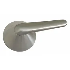 Stainless steel classroom security lever lockset with ligature-resistant LSL lever in satin stainless steel finish. ADA compliant and SFIC compatible. Features 'No Message' indicator and right-hand reverse handing. Suitable for institutional door security applications.