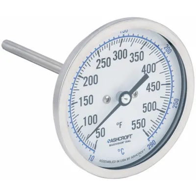 ASHCROFT 30EI60R Back-Mount Fixed-Angle Thread-Mount Dial Thermometer - Back-Mount Fixed-Angle Thread-Mount Dial Thermometers