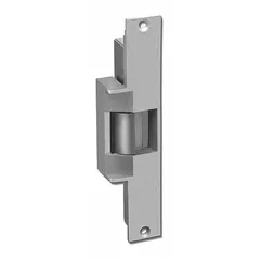 This electric strike accommodates both cylindrical and mortise locksets in access control systems. Constructed of stainless steel, it measures 9 inches in height and operates on 24V input voltage. Rated heavy duty (Performance Duty Rating 1), it releases the latch upon receiving a 24V signal, enabling door entry without a mechanical key.