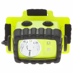 This headlamp delivers 175 lumens with a 140-meter beam distance and a 6.5-hour run time at maximum brightness. It is powered by three AA batteries (included) and features a single light output mode. Suitable for hands-free lighting in maintenance, inspection, and confined-space tasks.