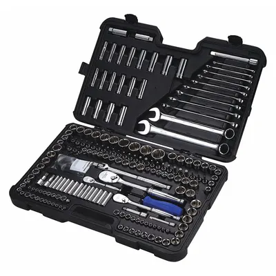 WESTWARD Master Tool Set: 204 Total Pcs, Drivers and Bits/Miscellaneous Tools/Wrenches - Tool Sets with Tool Case
