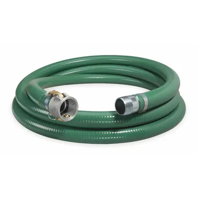CONTINENTAL Water Suction and Discharge Hose: 3 in Hose Inside Dia., 65 psi, Green - PVC Water Suction & Discharge Hose Assemblies with Rigid PVC Helix Reinforcement