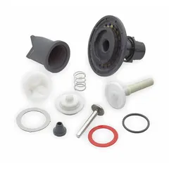The SLOAN Master Rebuild Kit (R1003A) includes diaphragm and relief valve parts for flush valves on toilets with a 3.5 gallons per flush rating. The kit also contains a handle repair lit. Used for restoring function in commercial and institutional restroom flush valves.