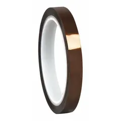 3M 1205 is a polyimide film electrical tape with acrylic adhesive, amber in color. It is 1/2 inch wide, 5 yards long, and 3 mils thick. Designed for high-temperature insulation in electronics and industrial equipment, it is commonly used for insulating coils, capacitors, and transformers.