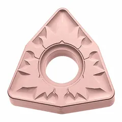 This Trigon (W) indexable turning insert is designed for general turning, facing, and profiling operations on metal workpieces. It is suitable for a range of materials and is commonly used in automotive, aerospace, and general machining applications.